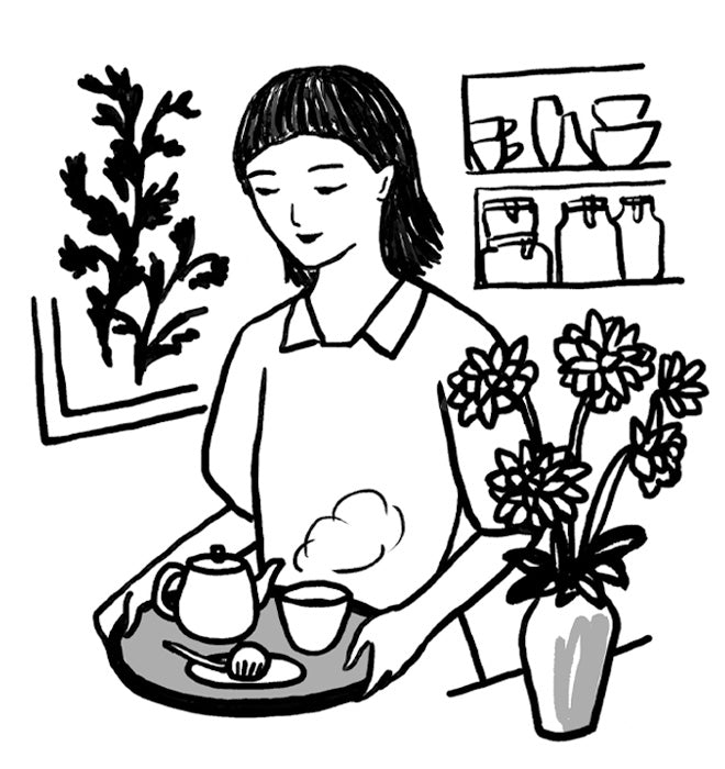 Japanese tea<br>I like to drink hot<br>in the summer