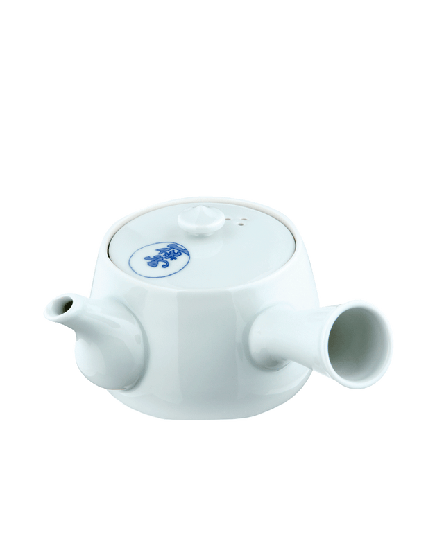 Large White Porcelain Kyusu Teapot (Kiyomizu-yaki)