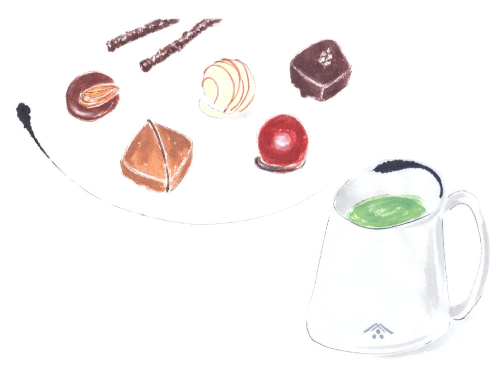 Chocolate with Ummon-no-mukashi Matcha