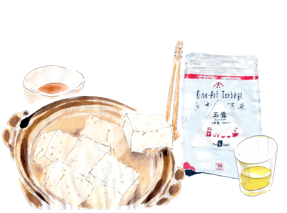 <em>Yudofu</em> with cold-brewed <br>One-Pot Teabag Gyokuro