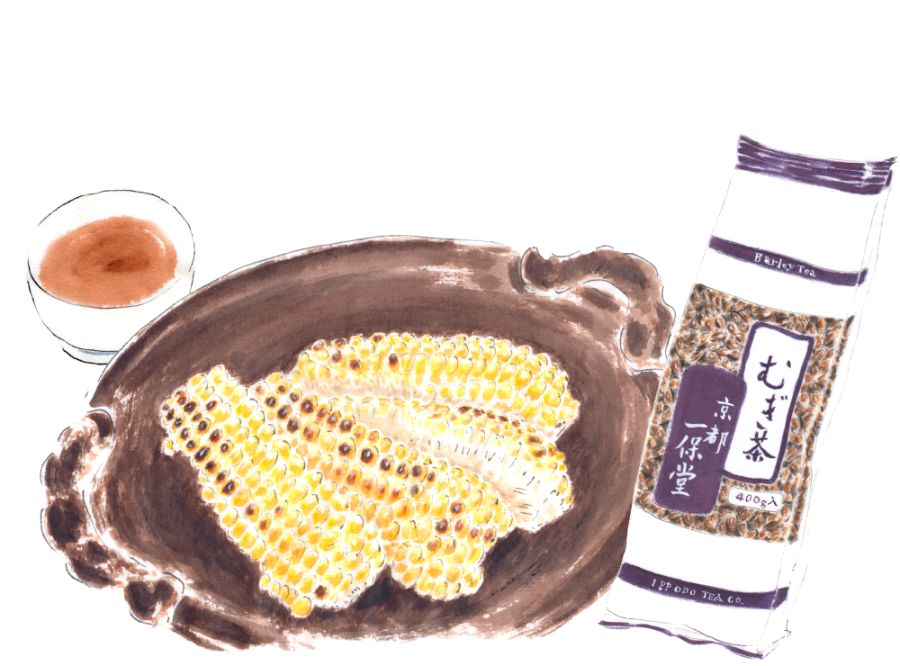 Corn on the cob with Mugicha
