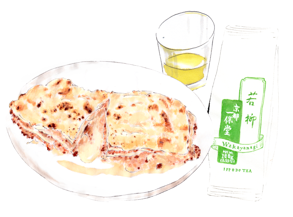 Lasagna with iced Wakayanagi