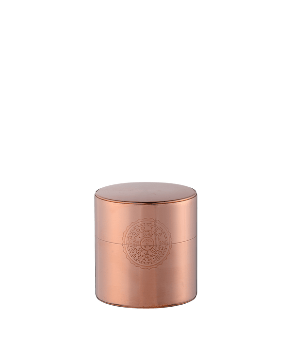 Copper tea canister engraved with Ippodo seal (medium size)